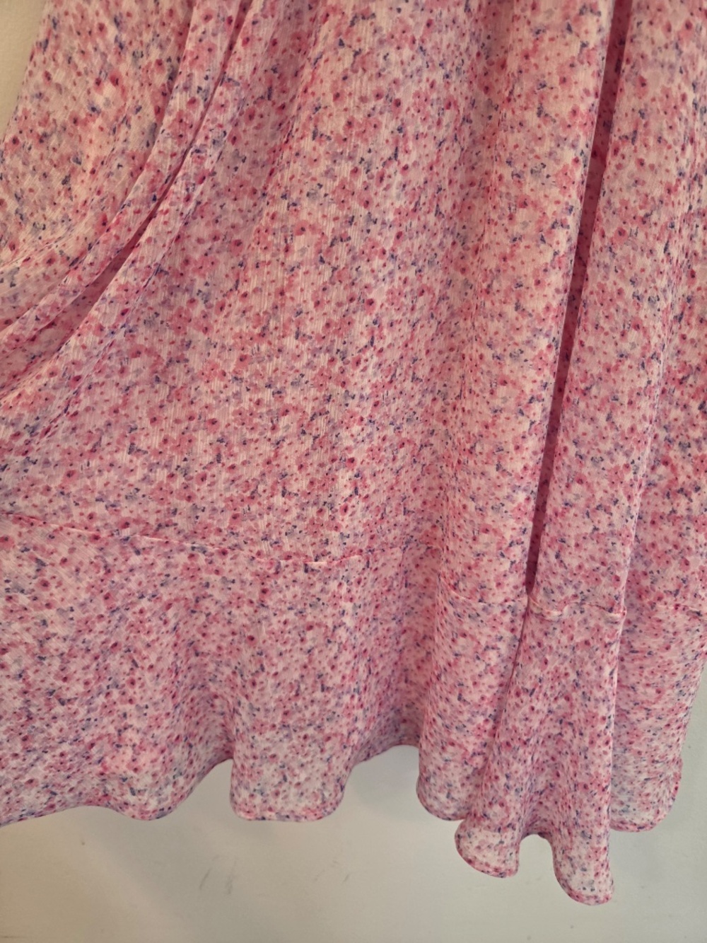 NWT DKNY dress S faux wrap pink floral tiered skirt wedding guest event date - Picture 5 of 16